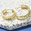 Brass Clear Cubic Zirconia Hoop Earrings EJEW-M047-23G-3