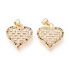 Brass Micro Pave Clear Cubic Zirconia Pendants X-ZIRC-L096-30G-1