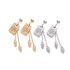 304 Stainless Steel Dangle Stud Earrings EJEW-E172-10-1