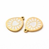 Ion Plating(IP) 304 Stainless Steel Enamel Pendants STAS-F291-04G-03-2