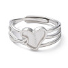 304 Stainless Steel Hollow Heart Adjustable Rings RJEW-D006-22P-2