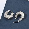 Brass Micro Pave Clear Cubic Zirconia Hoop Earrings LS-EJEW-C181-07P-3