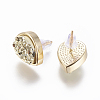 Brass Stud Earrings EJEW-J098-G-3