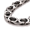 304 Stainless Steel Byzantine Chains Bracelet STAS-E160-06EBP-2