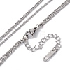 Flat Round & Rectangle with Word Good Luck Pendant Double Layered Necklace NJEW-F298-11P-4