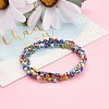 Colorful Evil Eye Lampwork Stretch Beaded Bracelets Sets BJEW-JB05931-4