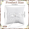 Square Polyester with Plastic Pearl Flower Wedding Finger Ring Display Pillow RDIS-WH0016-24B-2