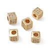 Real 18K Gold Plated Brass Micro Pave Cubic Zirconia Beads KK-E068-VB466-1-3