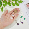 3 Pairs 3 Styles Natural Mixed Gemstone Wings Dangle Earrings with Brass Pins for Women EJEW-FI0003-19-3