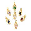 Rack Plating Brass Micro Pave Cubic Zirconia Charms KK-I716-25G-1