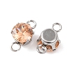 304 Stainless Steel Micro Pave Cubic Zirconia Connector Charms STAS-H240-50P-04-2