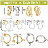 SUNNYCLUE 36Pcs 6 Styles 304 Stainless Steel Clip-on Earring Findings STAS-SC0008-33-2