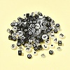 200Pcs Opaque Black Acrylic Beads MACR-FS0001-86-8