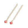 304 Stainless Steel Chain Extenders with Heart Alloy Enamel Charm FIND-JF00096-2