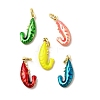 Brass Enamel Sea Animals Pendants KK-I378-14G-A-1