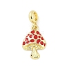 Brass Red Enamel Vegetable European Dangle Charms KK-Z090-06G-03-1