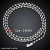 316L Stainless Steel Ball Chain Necklaces for Men NJEW-BB07995-18-3