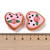 Handmade Heart Lampwork Beads Strands LAMP-P069-04B-07-3
