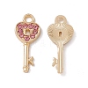 Alloy Light Rose Rhinestone Pendants ALRI-K049-10D-2