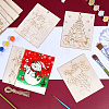 10Pcs Christmas Unfinished Blank Wood Pendants Set for Painting Arts WOOD-SP0001-79C-4