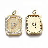 Brass Micro Pave Clear Cubic Zirconia Pendants KK-S356-234P-G-NF-2