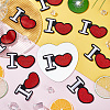 12Pcs Heart with Letter I Pattern Polyester Embroidery Iron on Applique Patch PATC-FG0001-63-5