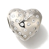 Heart Rack Plating Brass Micro Pave Clear Cubic Zirconia Beads KK-U019-02P-1