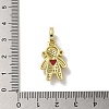 Rack Plating Brass Micro Pave Clear Cubic Zirconia Pendants KK-R158-02E-G-3