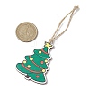 Christmas Theme Wood Teardrop/Christmas Tree  Pendant Decorations HJEW-JM02525-4