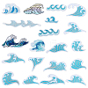 20Pcs Wave Theme Polyester Computerized Embroidery Patches PATC-GA0002-05-1