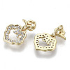 Brass Micro Pave Cubic Clear Zirconia Charms KK-N232-130-NF-2