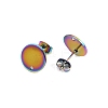Ion Plating(IP) 304 Stainless Steel Stud Earring Findings STAS-P198-25-12mm-M-2