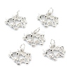 Brass Clear Cubic Zirconia Charms ZIRC-B010-22P-1