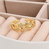 Rack Plating Brass Micro Pave Clear Cubic Zirconia Cuff Rings for Women RJEW-M028-112G-3