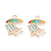 Beach Theme Alloy Enamel Pendants ENAM-T022-33M-1