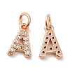 Brass Micro Pave Grade AAA Cubic Zirconia Charms ZIRC-P067-11RG-A-NR-2