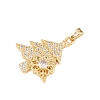 Brass Micro Pave Cubic Zirconia Pendants KK-I385-01G-2