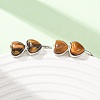 Valentine's Day Heart Natural Tiger Eye Stud Earrings EJEW-T053-01P-11-2