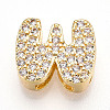 Brass Micro Pave Cubic Zirconia Charms KK-N254-217G-W-1