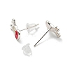 Christmas Theme Brass Stud Earrings LS-EJEW-D062-01I-S-2