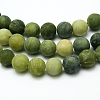 Round Frosted Natural TaiWan Jade Bead Strands G-M248-12mm-02-2