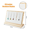 PU Leather Necklace Display Stands with Wooden Base NDIS-WH0011-04-2