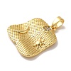 Rack Plating Brass Micro Pave Cubic Zirconia Pendants KK-U027-23G-2