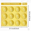 34 Sheets Self Adhesive Gold Foil Embossed Stickers DIY-WH0509-082-2