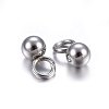 Tarnish Resistant 304 Stainless Steel Sphere Charms STAS-O107-04P-B-2