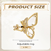 1Pc Brass Rhinestone Cuff Rings RJEW-LP0002-82-2