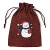 Christmas Theme Jute Cloth Storage Bags ABAG-F010-01B-09-2