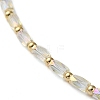 Oval Glass & 201 Stainless Steel Beaded Necklace NJEW-Z029-01A-2