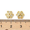 Brass Micro Pave Clear Cubic Zirconia Bead Cap KK-V015-15G-01-2