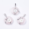 Natural Rose Quartz Pendants G-F546-A10-1